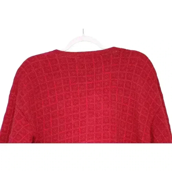 Vintage 90s Hand Embroidered Cardigan Sweater Size Large Ramie Cotton Grandma - Picture 11 of 12